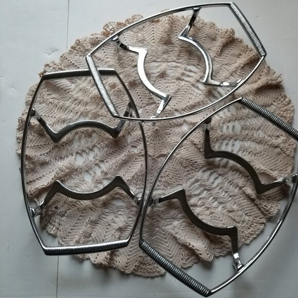 Corning Ware Trivet Lot of 3 Chrome Casserole Holder Vintage - Picture 4 of 9